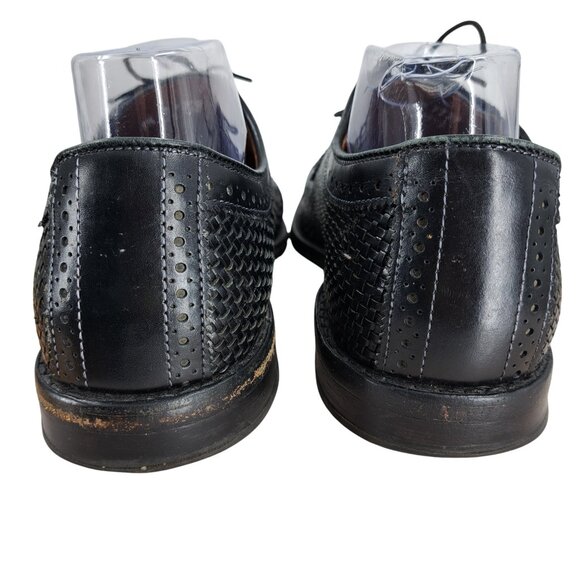 Allen Edmonds Shreveport Black Leather Lace Up Oxfords Size 9.5 Split Toe Woven - Picture 7 of 15
